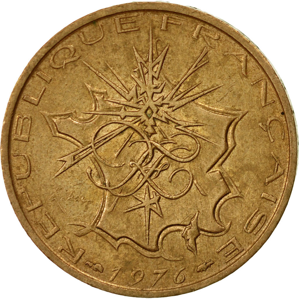Coin, France, Mathieu, 10 Francs, 1976, Paris, AU(50-53), Nickel-brass, KM:940