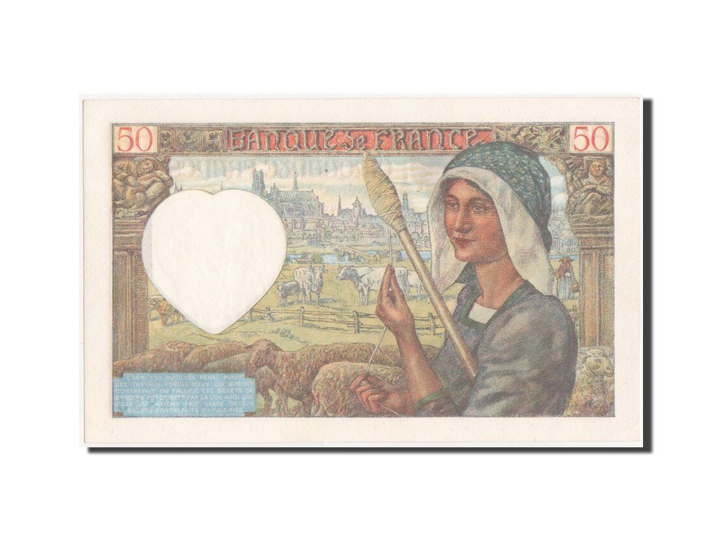 Francia, 50 Francs, 50 F 1940-1942 ''Jacques Coeur'', 1941, KM:93, FDS, Fayet...