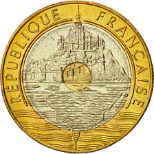 Moneta, Francia, Mont Saint Michel, 20 Francs, 1997, Paris, FDC, Tri-metallico