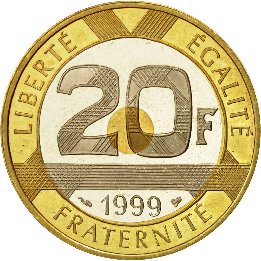 Monnaie, France, Mont Saint Michel, 20 Francs, 1999, Paris, SPL, Tri-Metallic