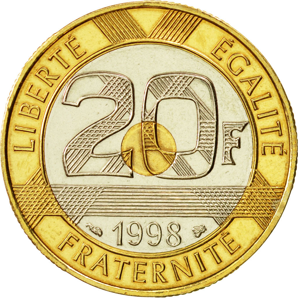 Coin, France, Mont Saint Michel, 20 Francs, 1998, Paris, MS(65-70)