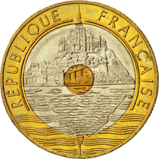 Moneta, Francia, Mont Saint Michel, 20 Francs, 1995, Paris, SPL+, Tri-metallico