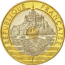 Munten, Frankrijk, Mont Saint Michel, 20 Francs, 1994, Paris, FDC, Tri-Metallic