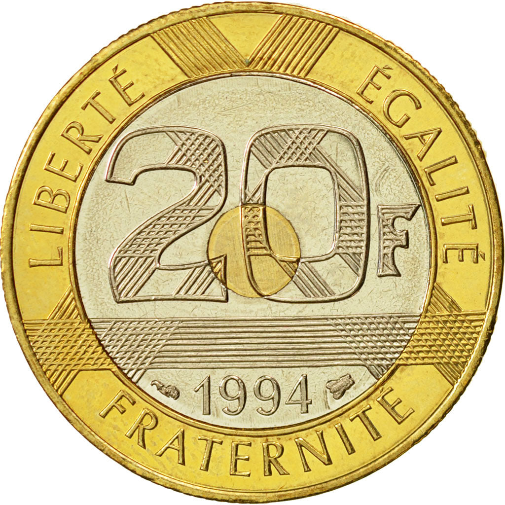 Coin, France, Mont Saint Michel, 20 Francs, 1994, Paris, MS(65-70)