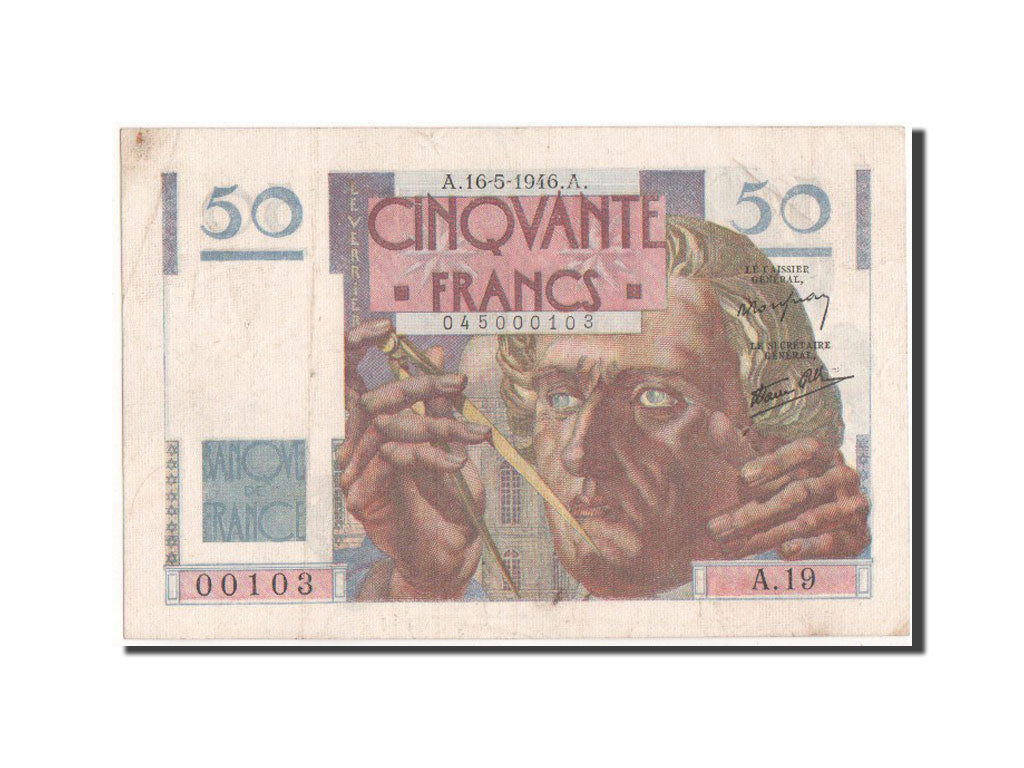 France, 50 Francs, 50 F 1946-1951 ''Le Verrier'', 1946, KM #127a, AU(50-53),...