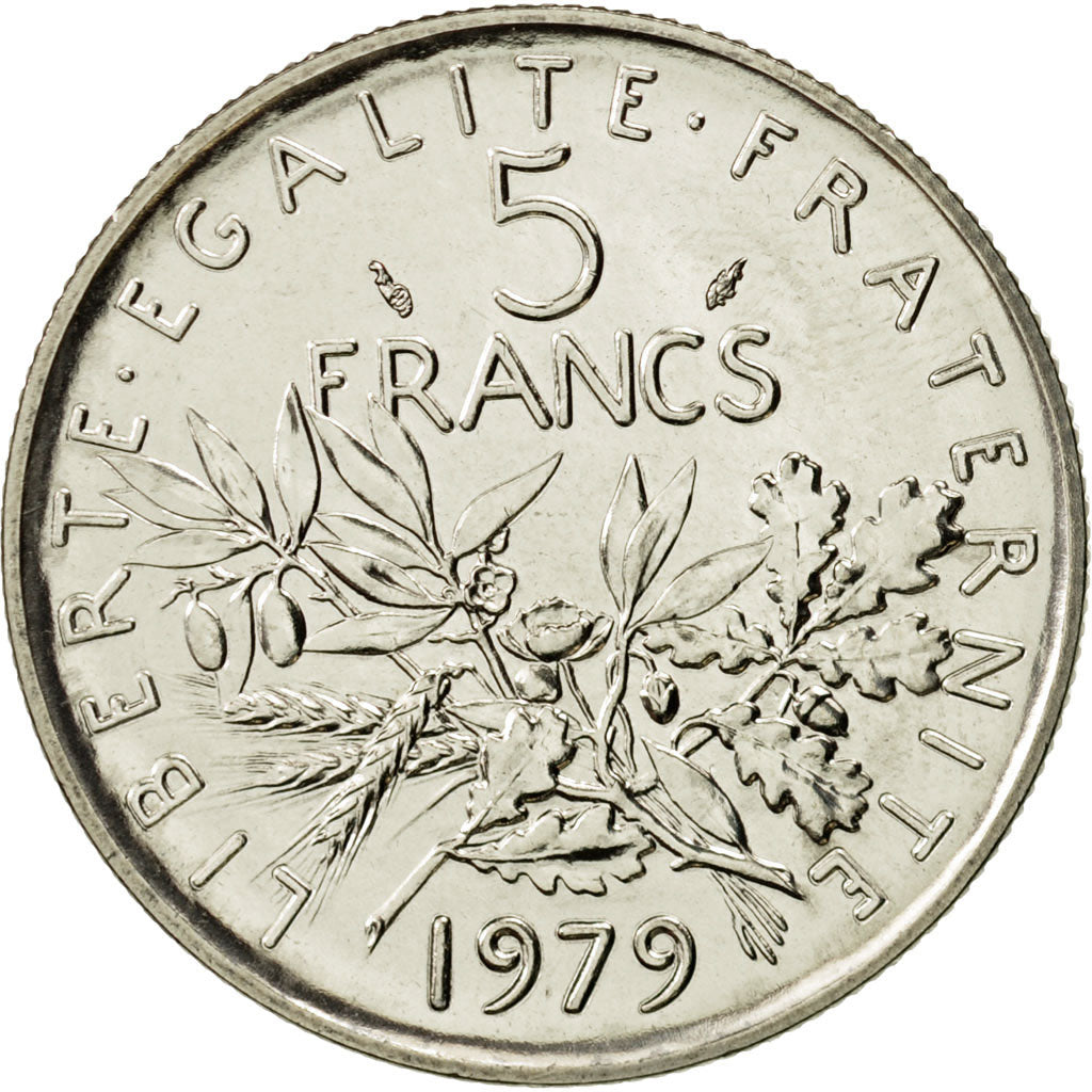 Moneta, Francia, Semeuse, 5 Francs, 1979, Paris, FDC, Nichel placcato