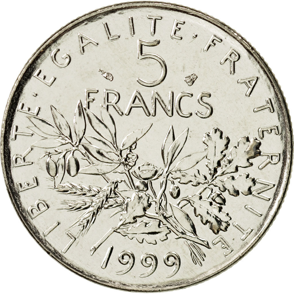 Coin, France, Semeuse, 5 Francs, 1999, Paris, MS(65-70), Nickel Clad