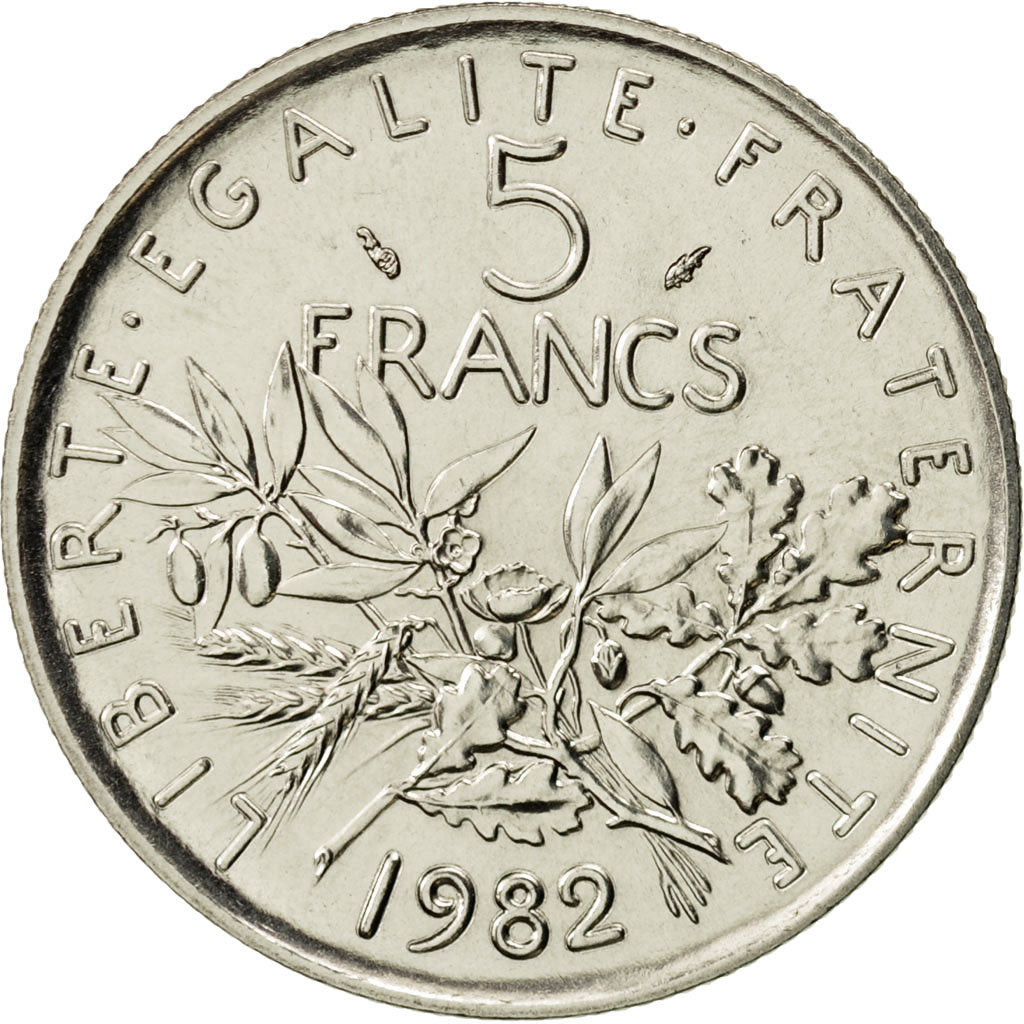 Coin, France, Semeuse, 5 Francs, 1982, Paris, MS(65-70), Nickel Clad