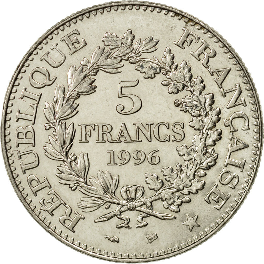 Coin, France, Hercule, 5 Francs, 1996, Paris, MS(65-70), Nickel, KM:1155