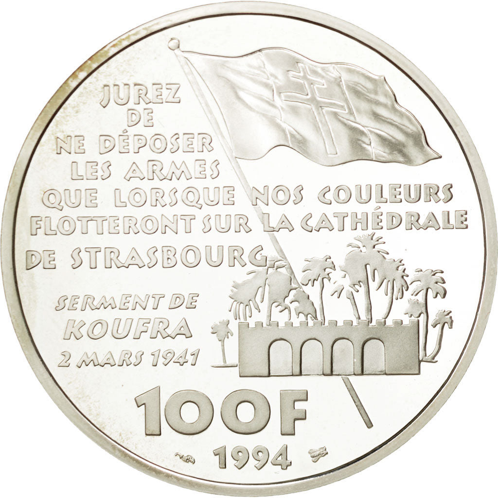 Frankreich, 100 Francs, 1994, Paris, STGL, Silber, KM:1039