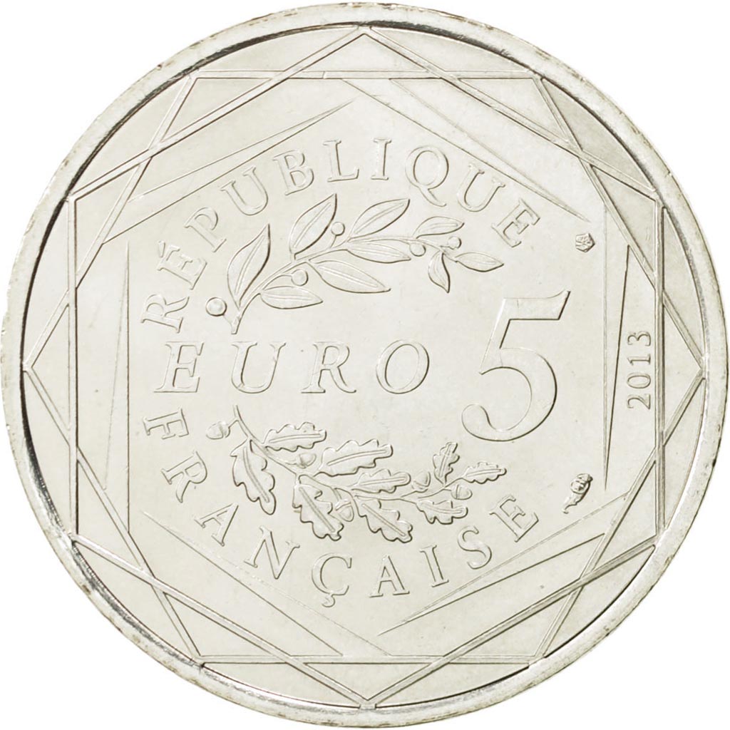 Francia, 5 Euro, Fraternité, 2013, SC+, Plata
