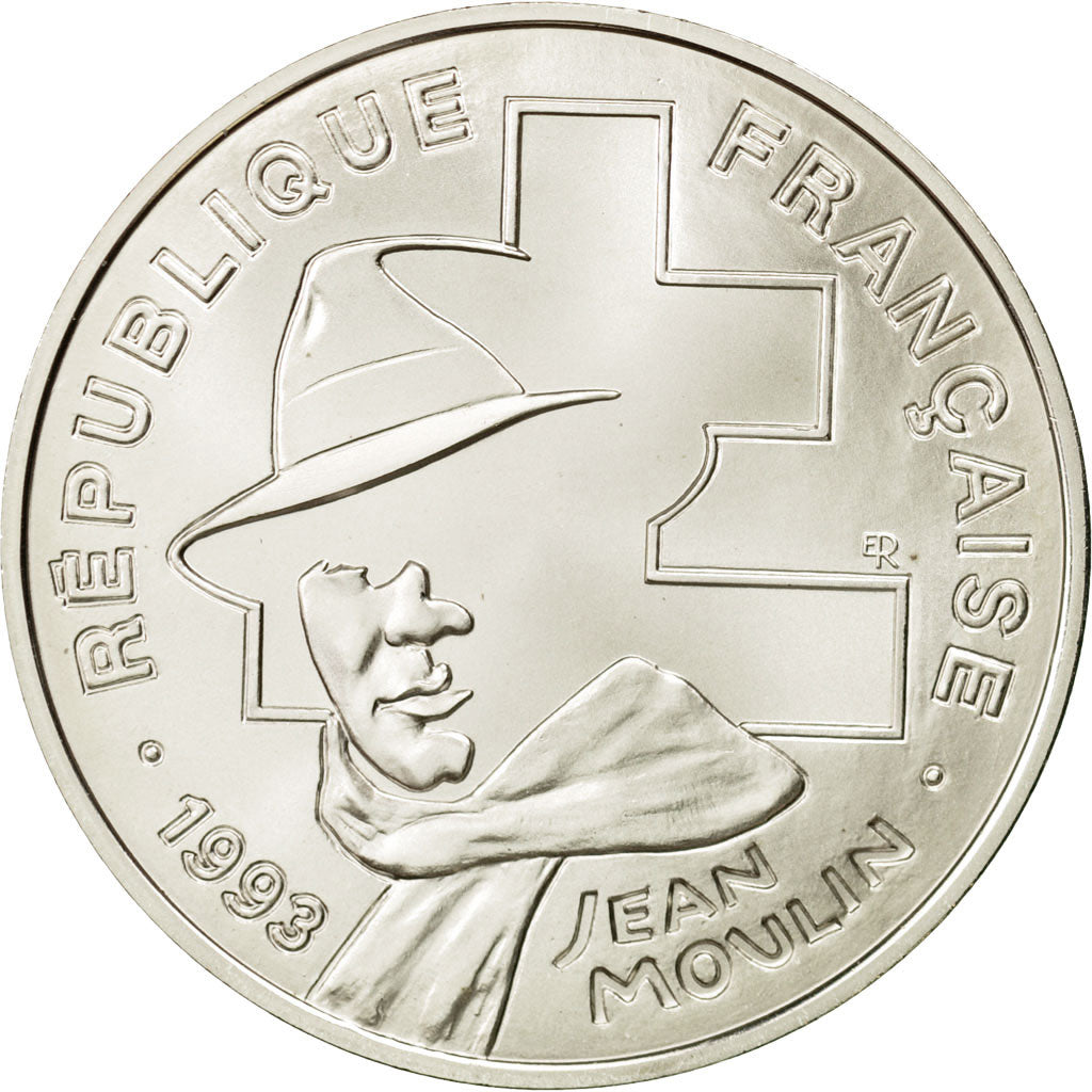 France, Jean Moulin, 100 Francs, 1993, Silver, KM:1023