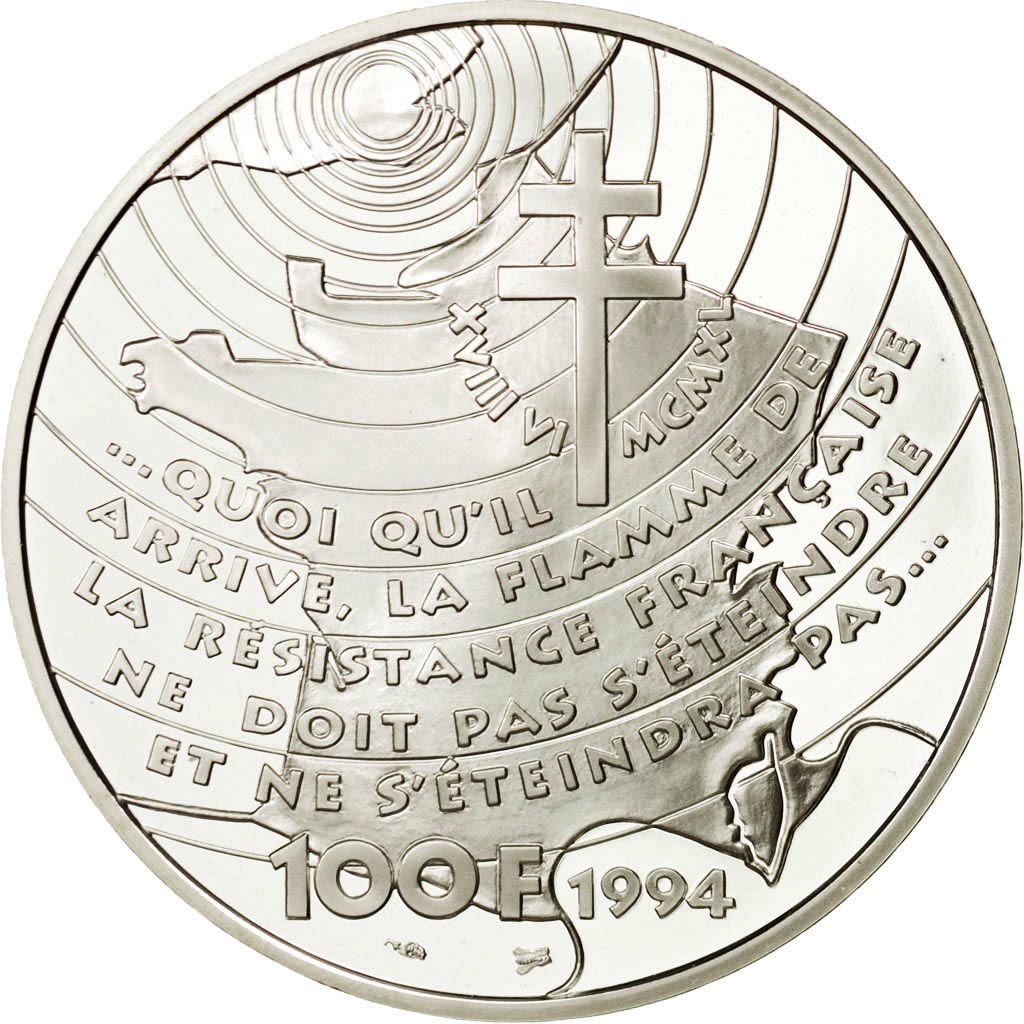 France, 100 Francs, 1994, Paris, MS(65-70), Silver, KM:1038