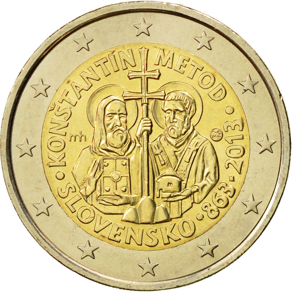 Eslovaquia, 2 Euro, Cyrille, Methode, 2013, SC, Bimetálico, KM:128
