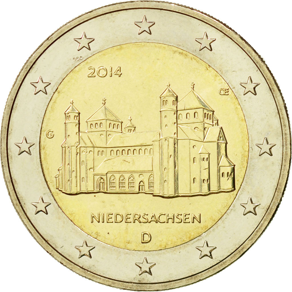 Niemcy, 2 Euro, Basse-Saxe, 2014, Karlsruhe, MS(63), Bimetaliczny
