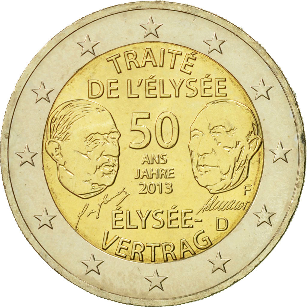 Alemania, 2 Euro, Traité de l'Elysée, 2013, SC, Bimetálico
