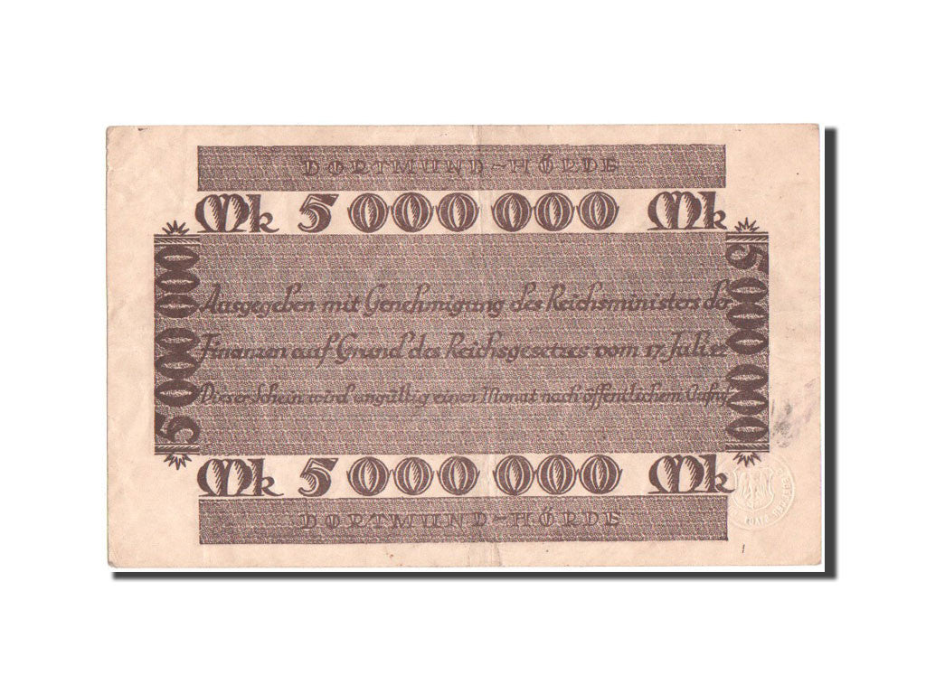 Banconote, Germania, 5 Millions Mark, 1923, BB+