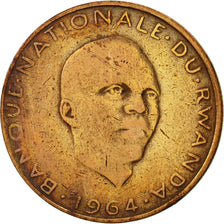 Moneda, Ruanda, 5 Francs, 1964, MBC, Bronce, KM:6