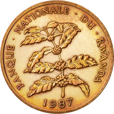 Moneda, Ruanda, 5 Francs, 1987, British Royal Mint, MBC, Bronce, KM:13