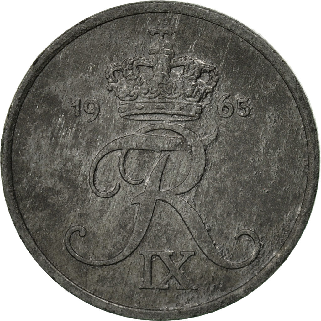 Coin, Denmark, Frederik IX, Ore, 1965, Copenhagen, EF(40-45), Zinc, KM:839.2