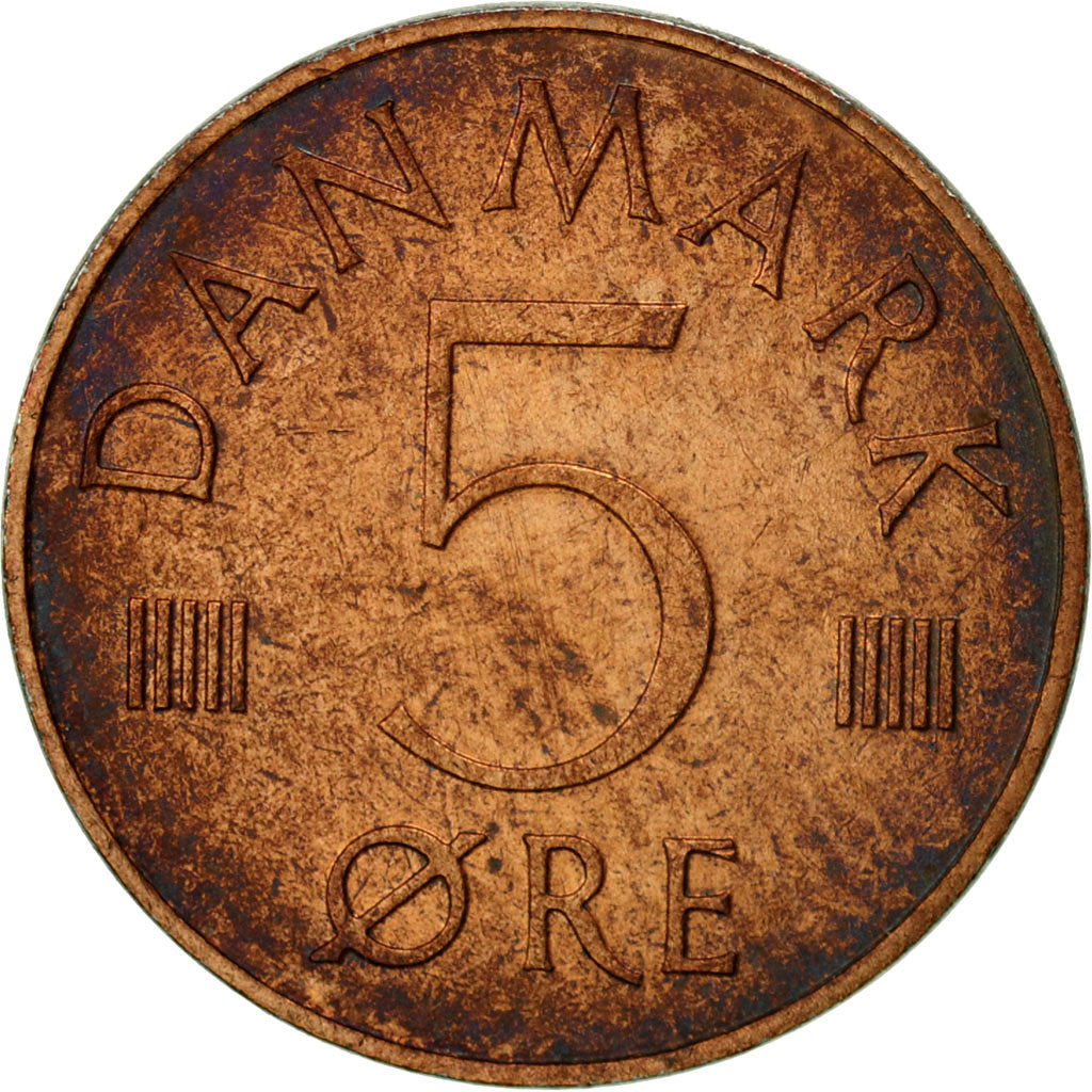Monnaie, Danemark, Margrethe II, 5 Öre, 1980, Copenhagen, TTB, Copper Clad