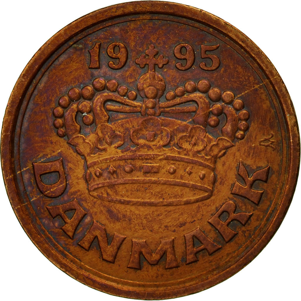 Coin, Denmark, Margrethe II, 25 Öre, 1995, Copenhagen, EF(40-45), Bronze