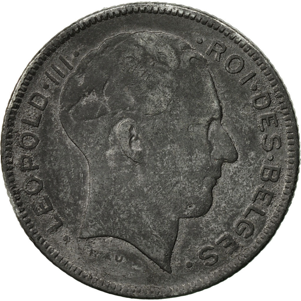 Coin, Belgium, 5 Francs, 5 Frank, 1945, EF(40-45), Zinc, KM:129.1