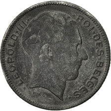 Coin, Belgium, 5 Francs, 5 Frank, 1945, EF(40-45), Zinc, KM:129.1