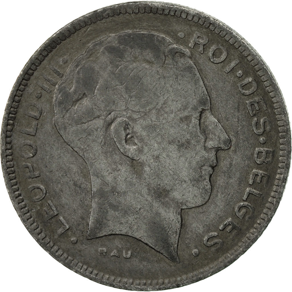 Moneta, Belgio, 5 Francs, 5 Frank, 1946, BB, Zinco, KM:129.1