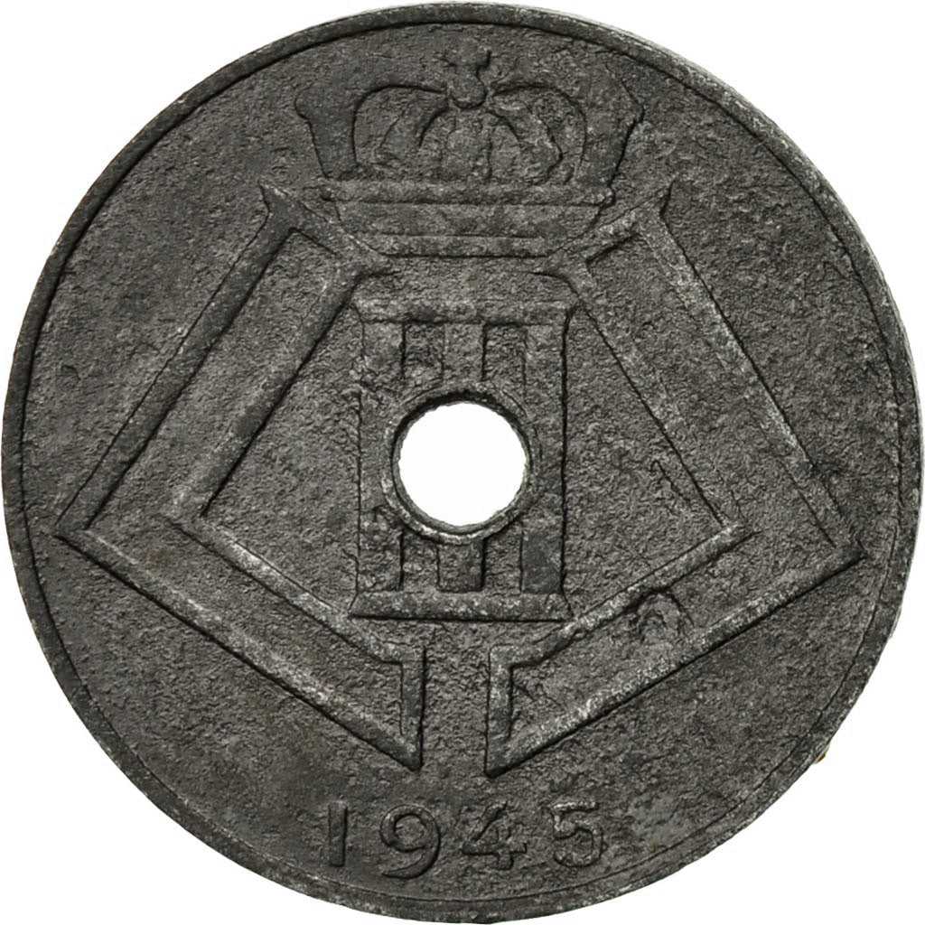 Coin, Belgium, 10 Centimes, 1945, EF(40-45), Zinc, KM:126