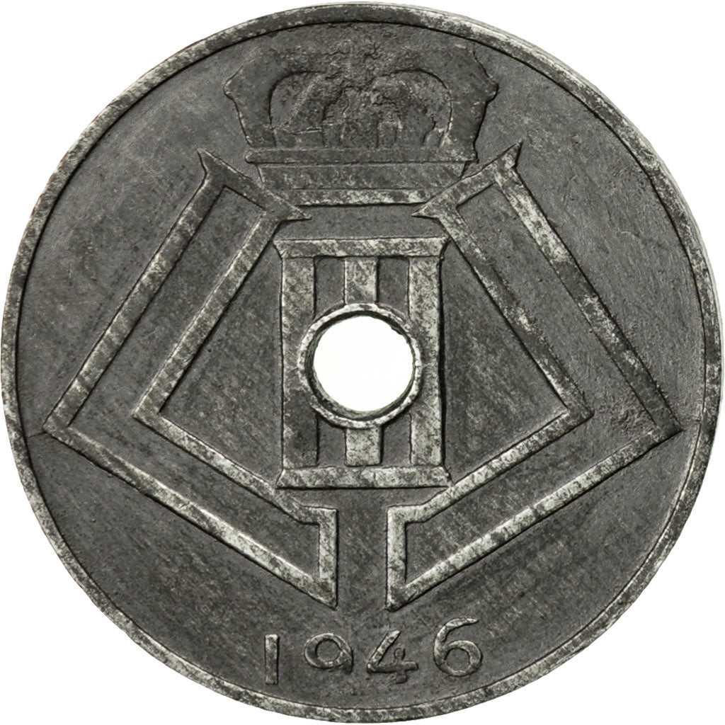 Coin, Belgium, 10 Centimes, 1946, EF(40-45), Zinc, KM:126
