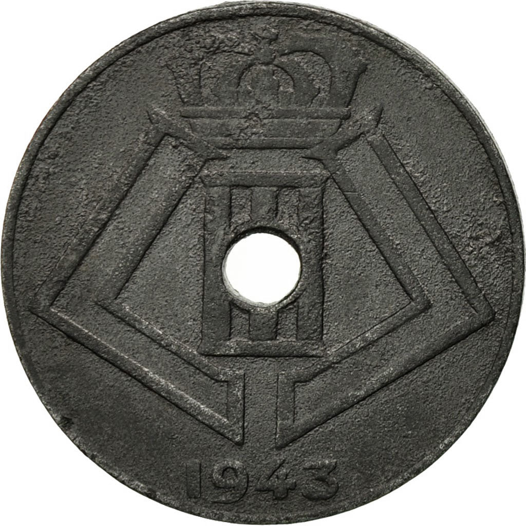 Coin, Belgium, 10 Centimes, 1943, EF(40-45), Zinc, KM:126