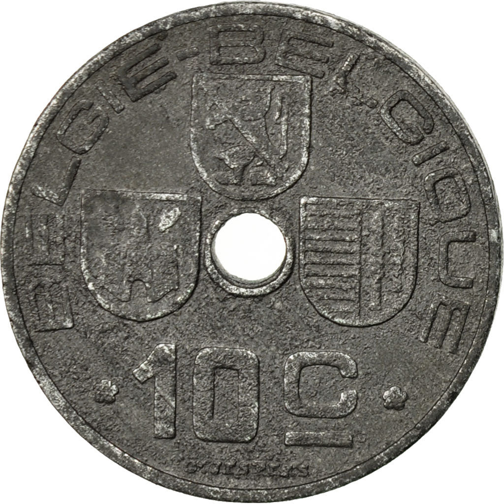 Coin, Belgium, 10 Centimes, 1943, EF(40-45), Zinc, KM:126