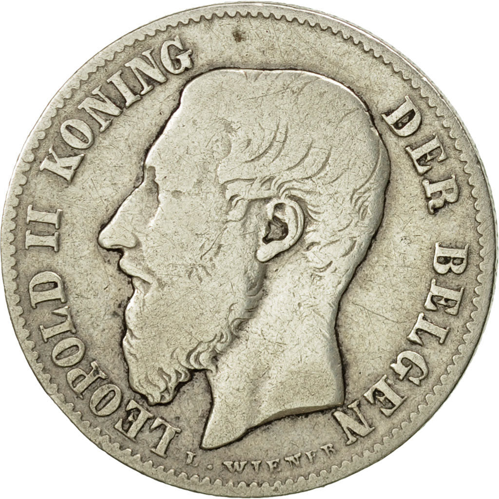 Münze, Belgien, Leopold II, 50 Centimes, 1898, S, Silber, KM:27