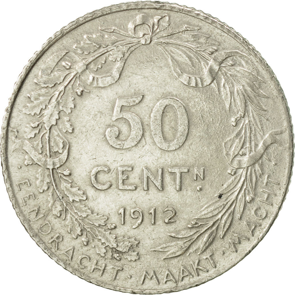 Belgien, 50 Centimes, 1912, SS, Silber, KM:71