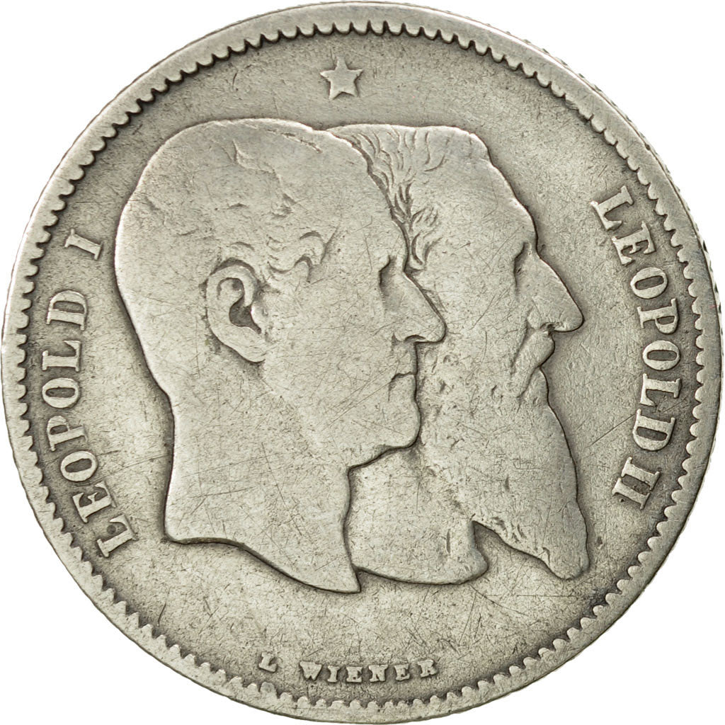 Coin, Belgium, Leopold II, Franc, 1880, VF(30-35), Silver, KM:38