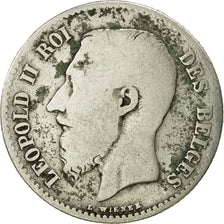 Belgium, Leopold II, Franc, 1866, VF(20-25), Silver, KM:28.1