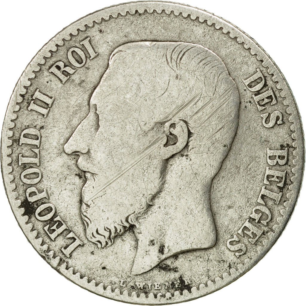 Coin, Belgium, Leopold II, Franc, 1867, VF(20-25), Silver, KM:28.1