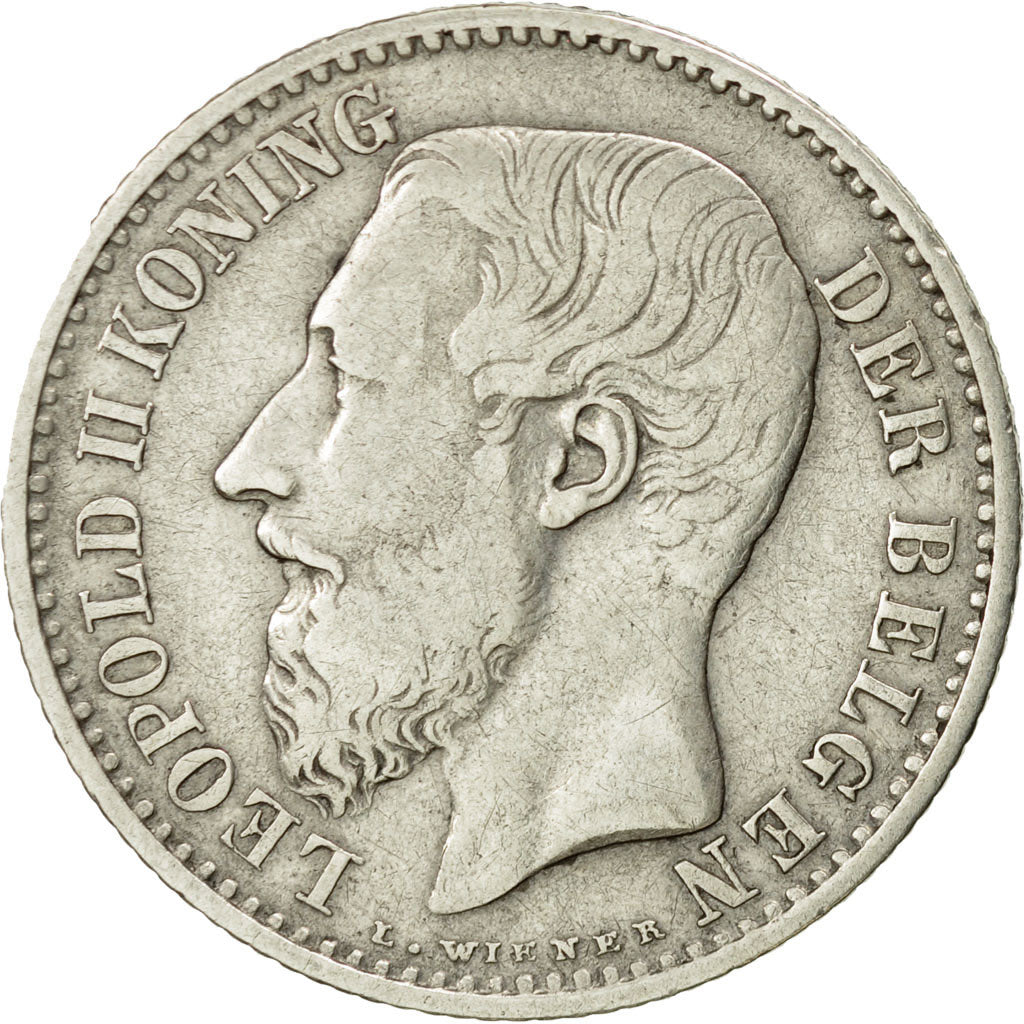 Coin, Belgium, Leopold II, Franc, 1886, EF(40-45), Silver, KM:29.1