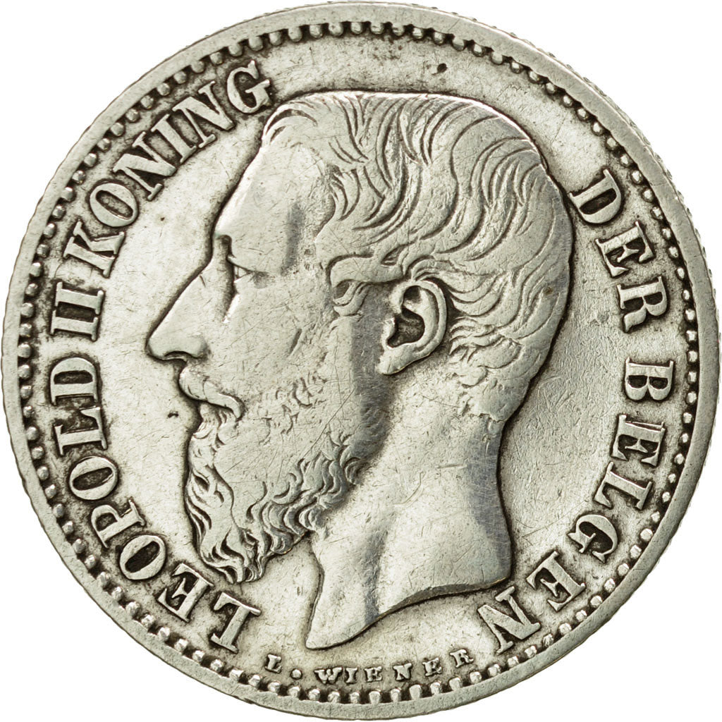 Coin, Belgium, Leopold II, Franc, 1887, EF(40-45), Silver, KM:29.1