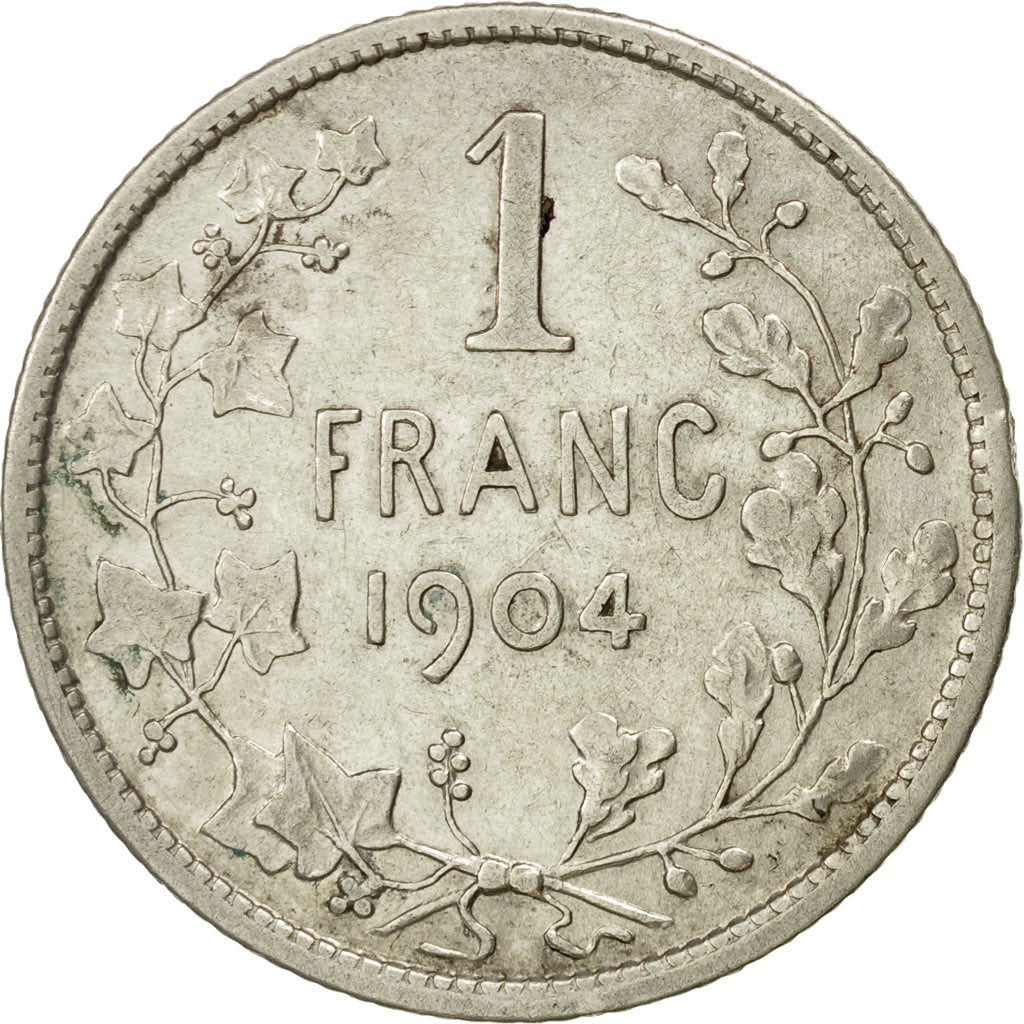 Moneda, Bélgica, Franc, 1904, MBC, Plata, KM:56.1