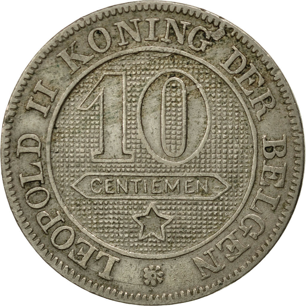 Belgium, Leopold II, 10 Centimes, 1895, VF(30-35), Copper-nickel, KM:43