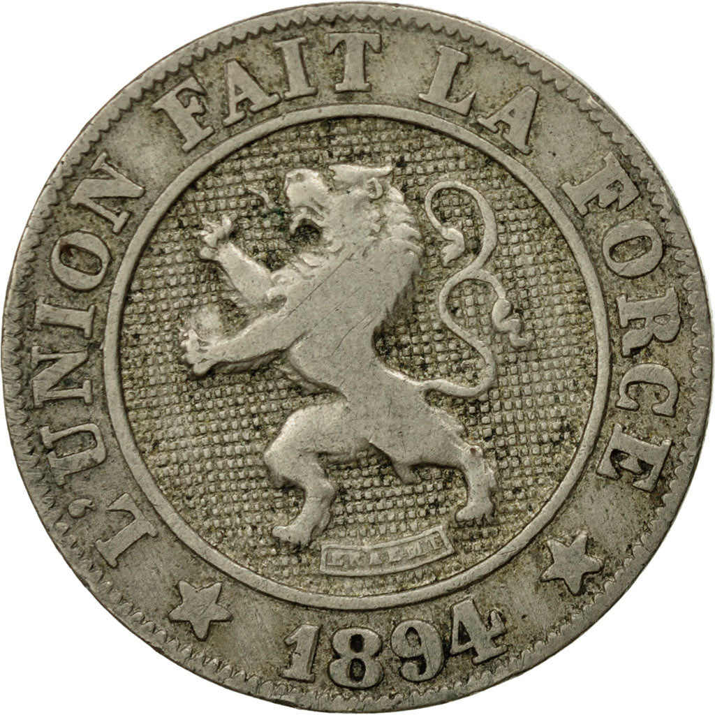 Moneta, Belgio, Leopold II, 10 Centimes, 1894, MB+, Rame-nichel, KM:42
