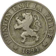 Moneta, Belgio, Leopold II, 10 Centimes, 1894, MB+, Rame-nichel, KM:42