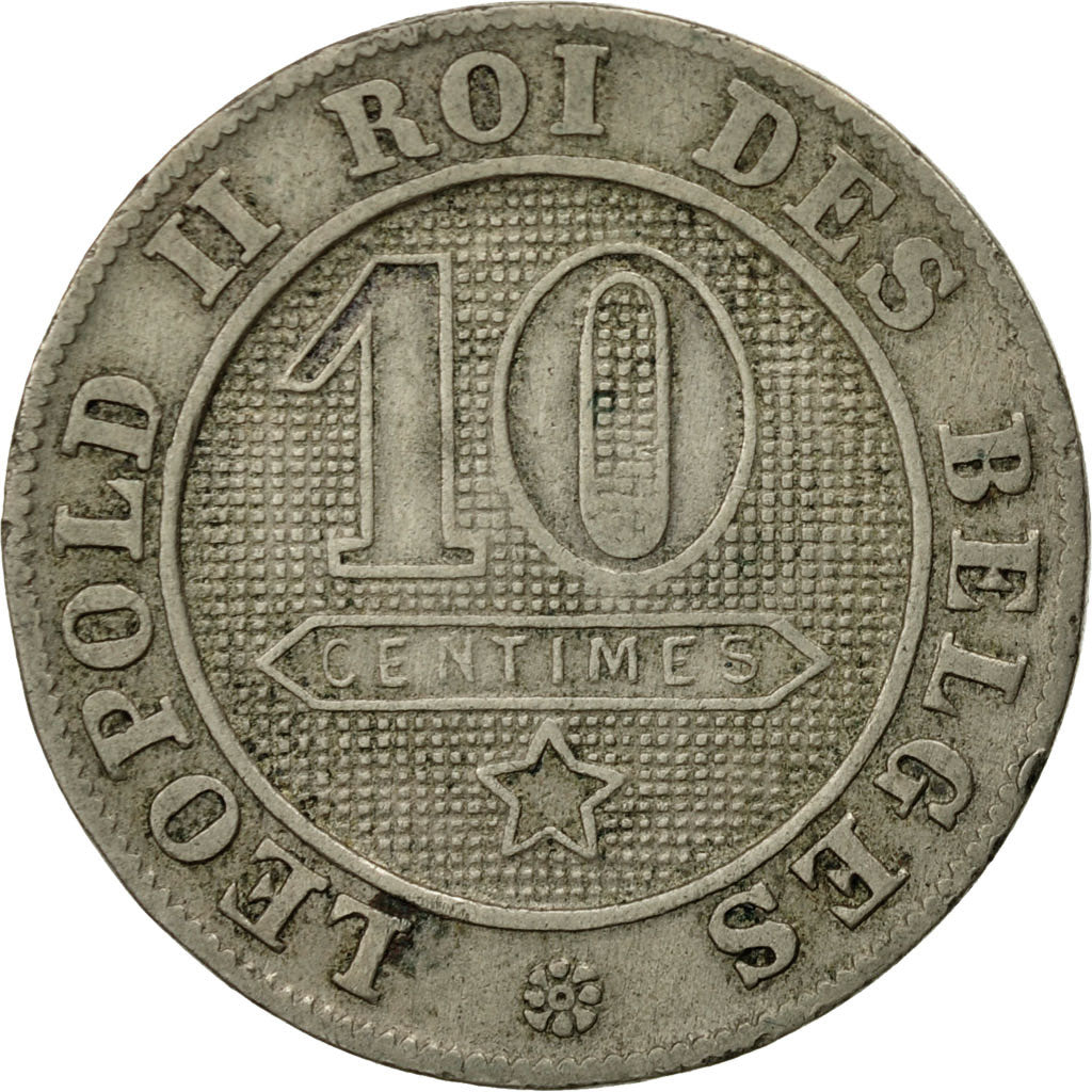 Moneta, Belgio, Leopold II, 10 Centimes, 1894, MB+, Rame-nichel, KM:42