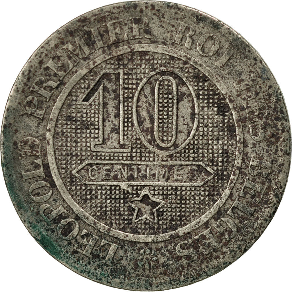 Moneta, Belgio, Leopold I, 10 Centimes, 1863, MB, Rame-nichel, KM:22