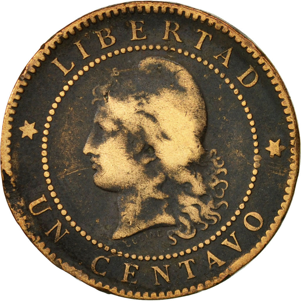 Argentina, Centavo, 1884, VF(20-25), Bronze, KM:32