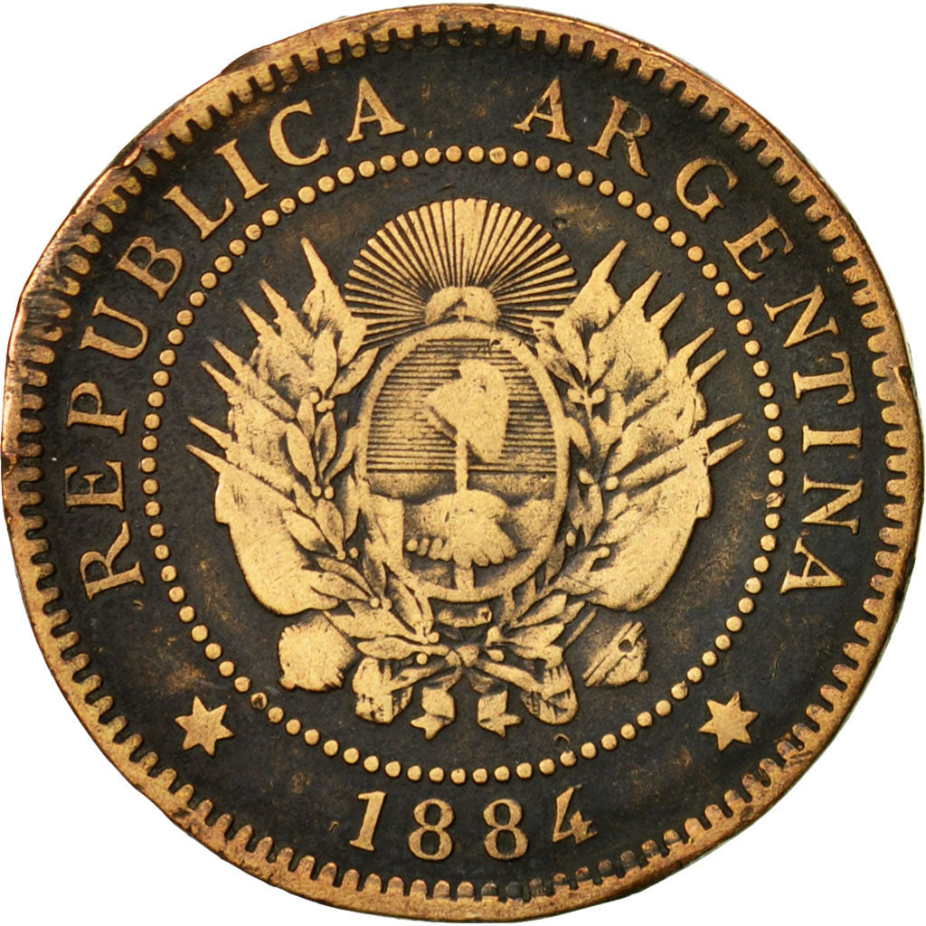 Argentina, Centavo, 1884, VF(20-25), Bronze, KM:32