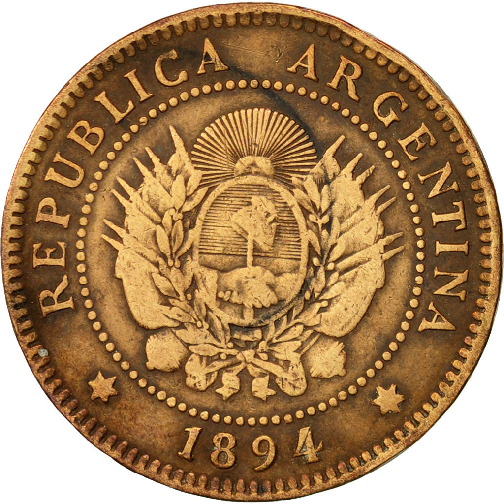Argentina, Centavo, 1894, EF(40-45), Bronze, KM:32