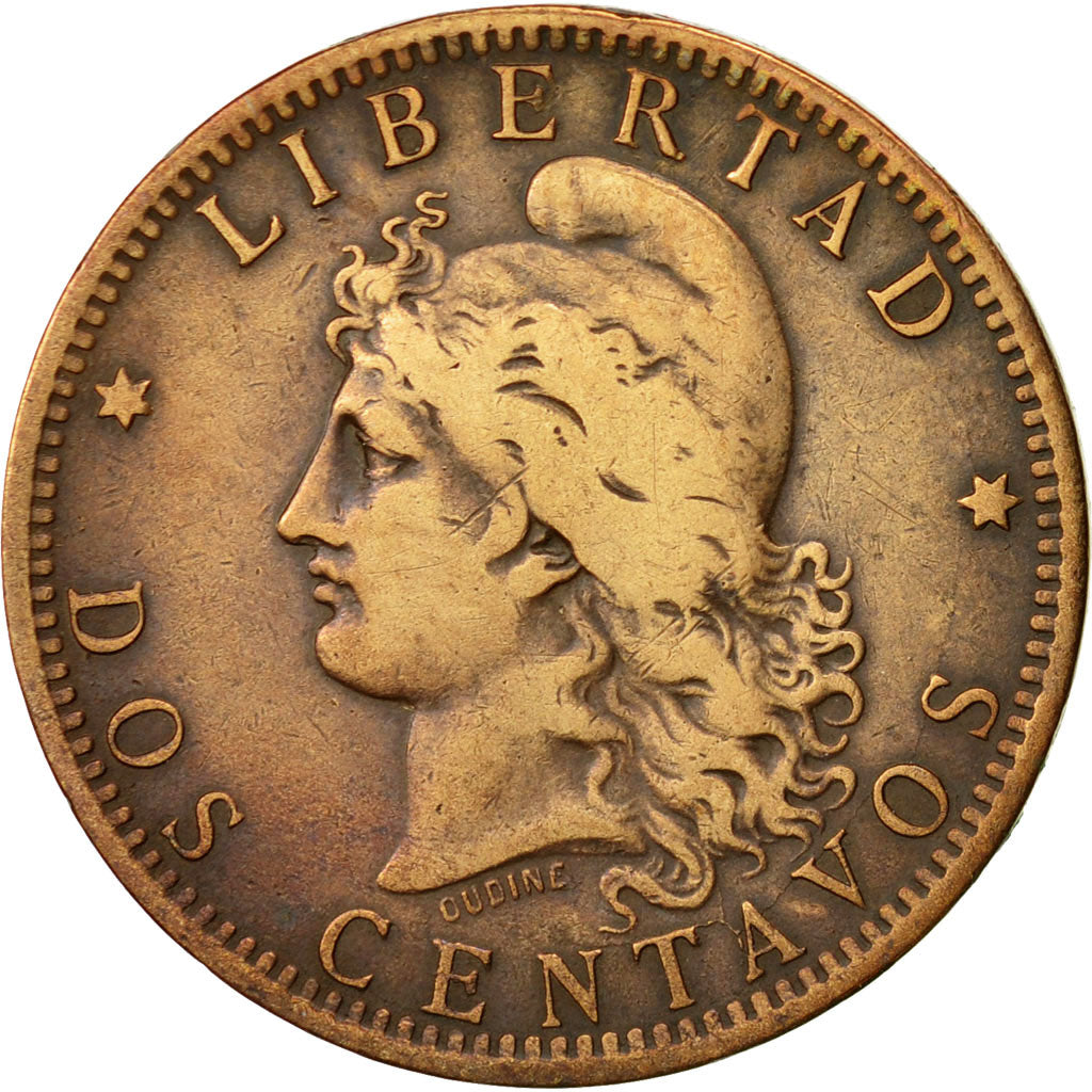 Argentina, 2 Centavos, 1885, MBC, Bronce, KM:33